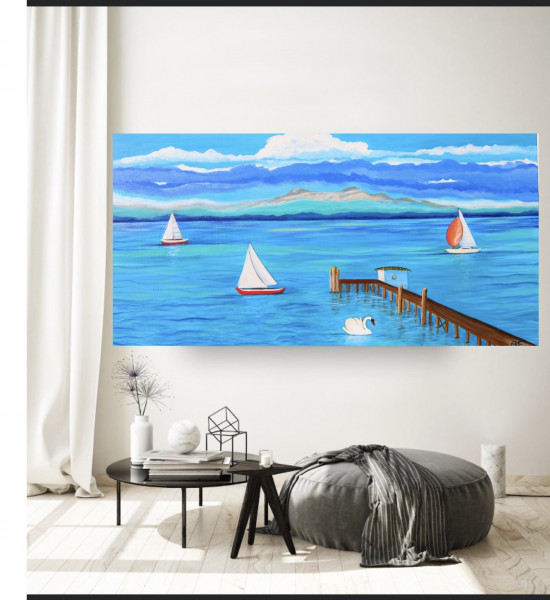 SPARKLE LAKE painting - Original und Print