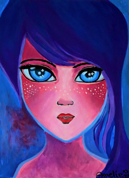 Purple Girl - Painting Print