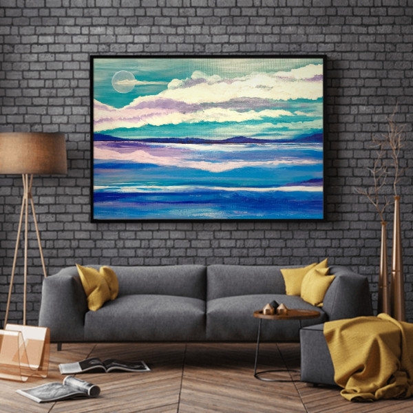 INTO THE BLUE painting - Original and Print