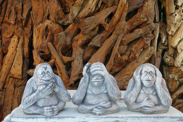 Affen Steinfiguren - Nicht gehört, nicht gesprochen, nicht gesehen