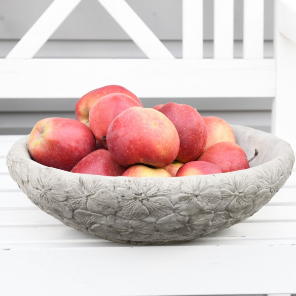 Apfelschale - Blumenmuster Steinschale