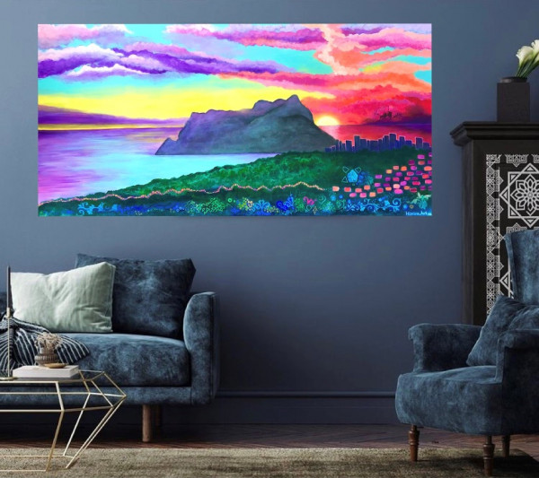 Vista a Ifach painting - Print